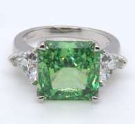 925 Sterling Silver Green Cubic Zirconia Ring