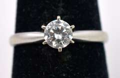 Elegant 14K White Gold 0.51CTS Solitaire Diamond Ring