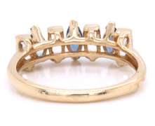 Gorgeous Blue and White Sapphire Yellow gold Ring