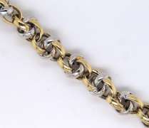 Fancy 2 Tone Italian Style Link Bracelet