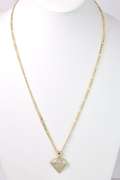 Dazzling Diamond Shaped CZ Pendant Necklace in Yellow Gold