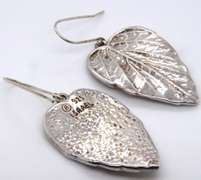 Sterling Silver Israel Leaf Earrings