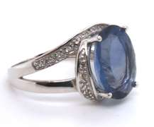 Sterling Silver Blue Cubic Zirconia Ring