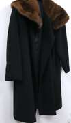 Black Wool 7/8 Coat with Mink Collar