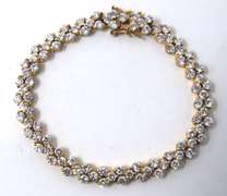 Vintage Sterling Silver Cubic Zirconia Bracelet