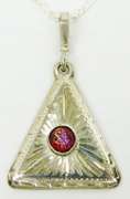 Signed Sterling Pendant with Murano Art Glass & Chain
