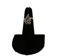 Puzzling Diamond Patterned Ring with 14k Gold