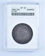 EF40 1829 Capped Bust Half Dollar - O-108 - Graded ANACS