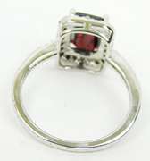 Emerald Cut Garnet & Diamond Accent Ring, 7