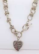 Vintage Sterling Silver Necklace with Toggle Clasp
