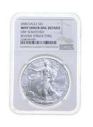 UNC Details ERROR 2000 American Silver Eagle Scratched Struck Thru NGC