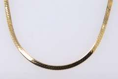Fancy Yellow Gold Herringbone Necklace