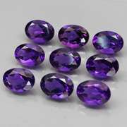 Royal purple! 6.51ct 6x4mm real Bolivian Amethyst set