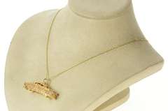 14K Yellow Gold Ornate Car Elaborate Scroll 1950's Car Charm/Pendant