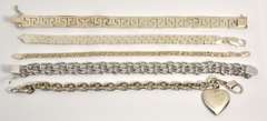Stylish Group of 5 Sterling Bracelets