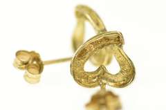 10K Yellow Gold Textured Diamond Cut Heart Love Symbol Earrings