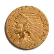 1908 2 1/2 US Gold Quarter Eagle