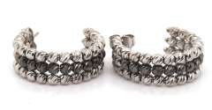 Gorgeous Diamond Cut Bead Hoops Earrings