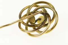 Gold Filled Pearl Retro Spiral Swirl Circle Statement Stick Pin