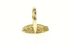 18K Yellow Gold Marquise Diamond Navette Cluster Statement Ring