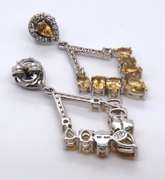Sterling Silver Yellow Cubic Zirconia Earrings