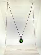 Italian Sterling Silver Chain With Color Stone Pendant