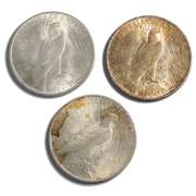 1922 & 2 1923 Slider Peace Dollars