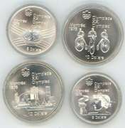 4 Gem BU 1976 Canada $5 and $10 SILVER Olympic Coins. Capsules