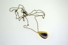 Sterling Silver Espo Sig Solid Teardrop Pendant With Chain