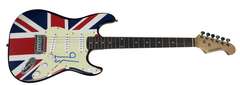 Oasis Noel Gallagher Autographed Signed Graphics British Flag Union Jack Guitar ACOA