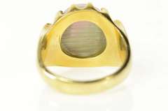 14K Yellow Gold Ornate Watermelon Tourmaline Statement Ring