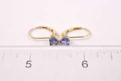 Dazzling Purple Gemstone Earrings in 14K Yellow Gold