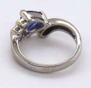 Incredible 18kt Tanzanite and Baguette Diamond Ring