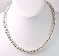 Beaded Necklace and Bracelet in Sterling Silver