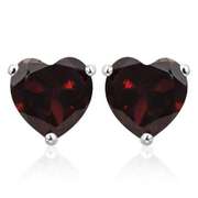 6.78 CT GARNET 925 STERLING SILVER EARRINGS STUD