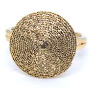 Gorgeous Yellow Gold Diamond Cut Swirl Ring