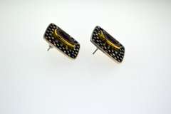 Sterling Silver River Rock Pebble And Druzy Earrings