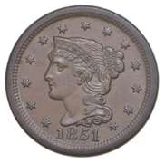 1851/81 Braided Hair Large Cent - N.3