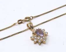 Sterling Silver Flower Design Pendant on Chain