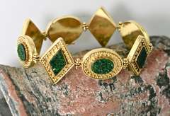 Phenomenal Artistic Malachite Druse 18K Bracelet
