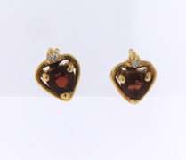 Heart Shaped Ruby Stud Earrings
