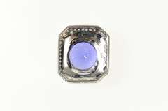 18K White Gold 9.50 Ctw Tanzanite Diamond Squared Slide Pendant