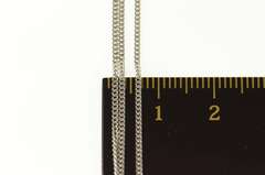 18K White Gold Triple Layered Curb Link Fancy Chain Necklace