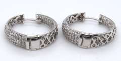 Sterling Silver Cubic Zirconia Hoop Earrings