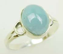 Sterling Blue Gemstone Ring & Necklace