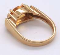 Gorgeous Citrine and Diamond Accent Yellow Gold Ring