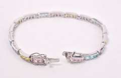 Colorful Gemstone Bracelet in Sterling Silver