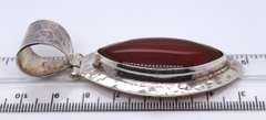 Sterling Silvre Signed Cornalian Pendant