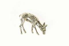 Sterling Silver Grazing Fawn Baby Deer Woodland Animal Figurine
