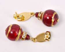Darling Italian Made, Hand Blown Art Glass and Gold Links Bracelet and Earrings